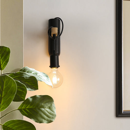 Éclairez votre espace avec notre Applique en Bois E27 - Une Lampe Murale Rétro LED Élégante pour une Ambiance Chaleureuse