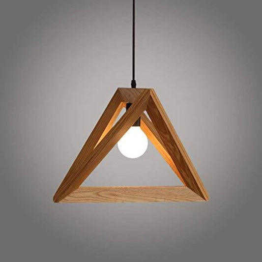 Luminaire Suspension en Bois au Design Triangle Vintage : Élégance et Charme Intemporels