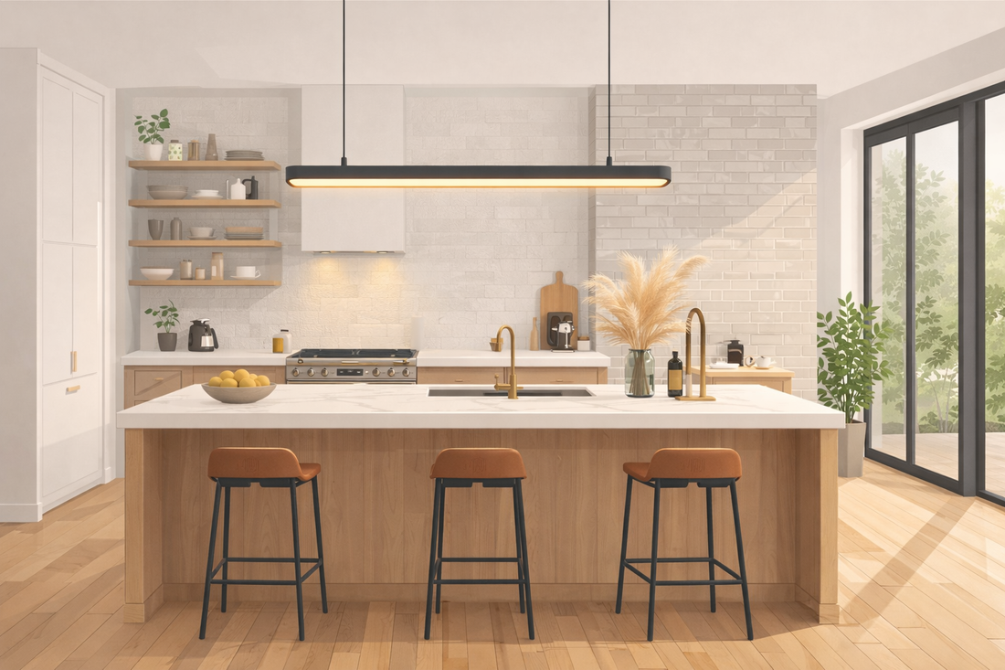 Quel luminaire suspendu choisir selon votre table : table rectangulaire, ronde ou îlot de cuisine ?