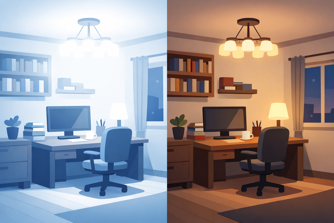 Quelle température de couleur choisir pour une suspension de bureau ? Le blanc neutre 4000K est idéal