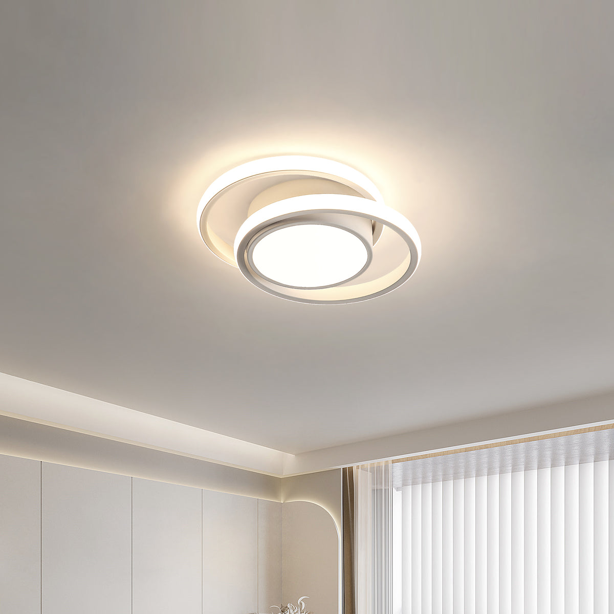 LED-plafondlamp, ronde plafondlamp 32W, moderne plafondlamp voor hal slaapkamer keuken woonkamer, koel wit 4000K