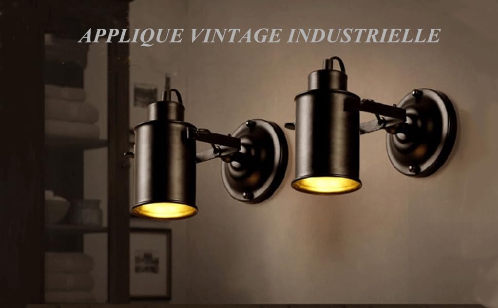 Applique murale, Lampe vintage industrielle pour la maison, Luminaires suspendus décorative