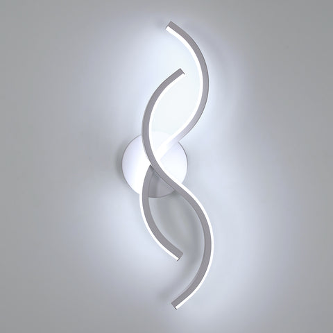 Aplique de pared minimalista moderno en aluminio blanco 41x14x6,5cm - Luz blanca 6500K, 220V