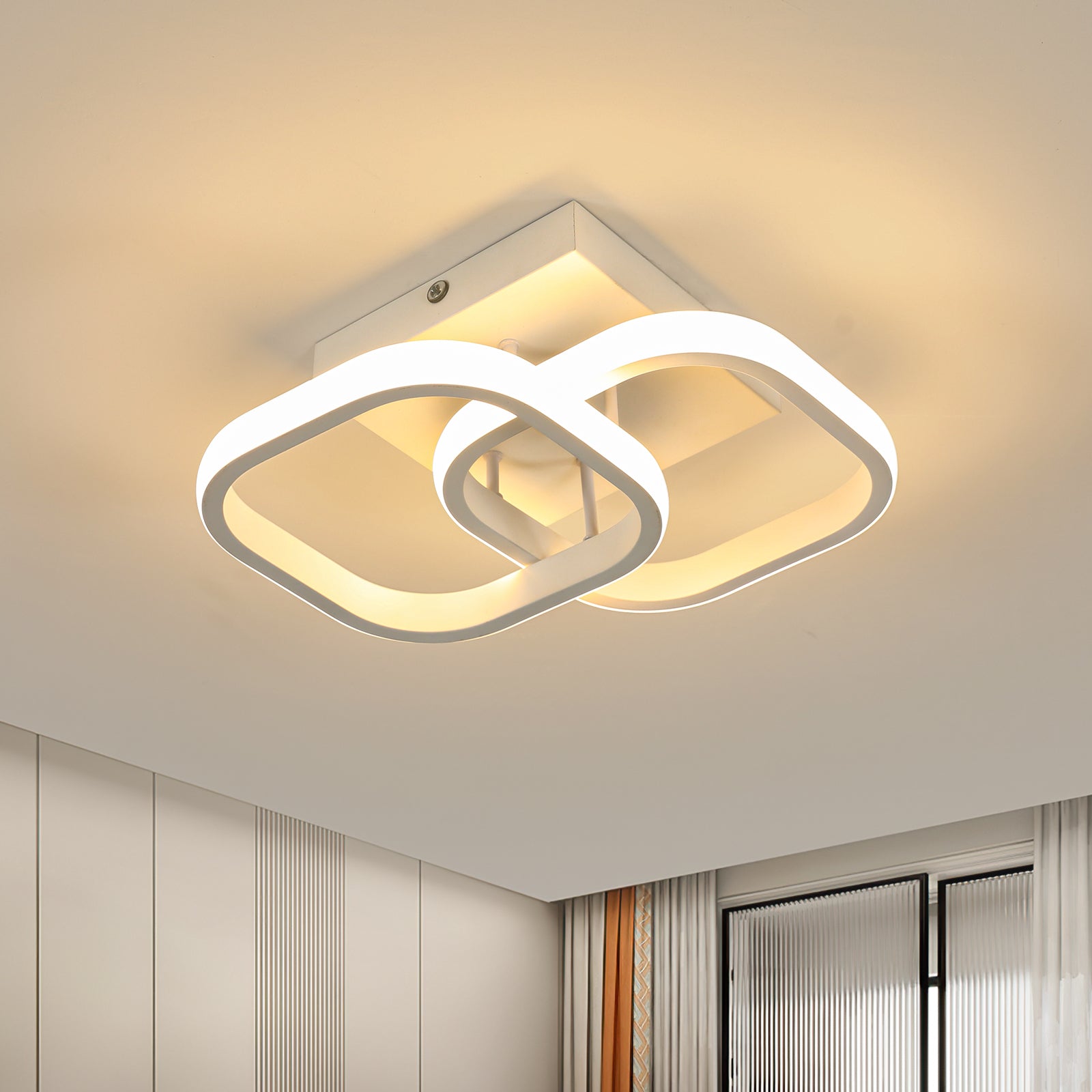 Plafonnier LED en aluminium, Avec induction blanc 19W