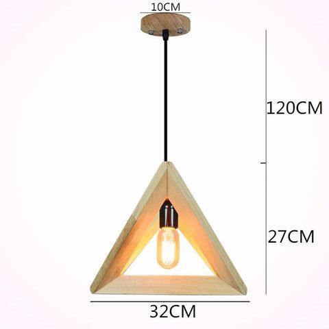 E27 Luces colgantes creativas Luz de techo de madera industrial Iluminación moderna Iluminación contemporánea Colgantes Luces de techo Accesorio de iluminación (forma de triángulo) no incluido Bombilla