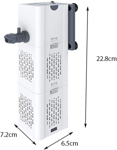 Filtro interno para acuario 80-250L, caudal de 15W de 1000L/H, filtro de bomba de filtro interno con esponjas de filtro