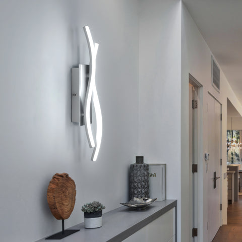 Aplique de aluminio con forma especial, luz blanca 6500K, 220V, plateado