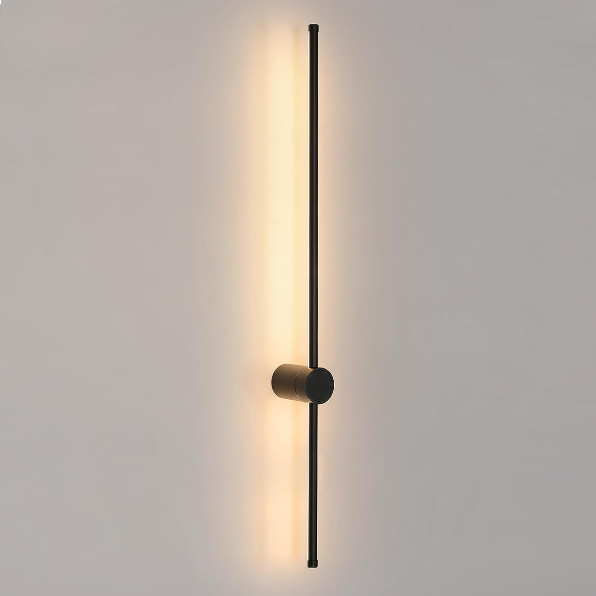 Moderne LED-wandlamp Lijnvorm Wandlamp 360° Draaibaar Warm Wit 3000K Voor Woonkamer, Slaapkamer, Hal, Entree Zwart 100cm