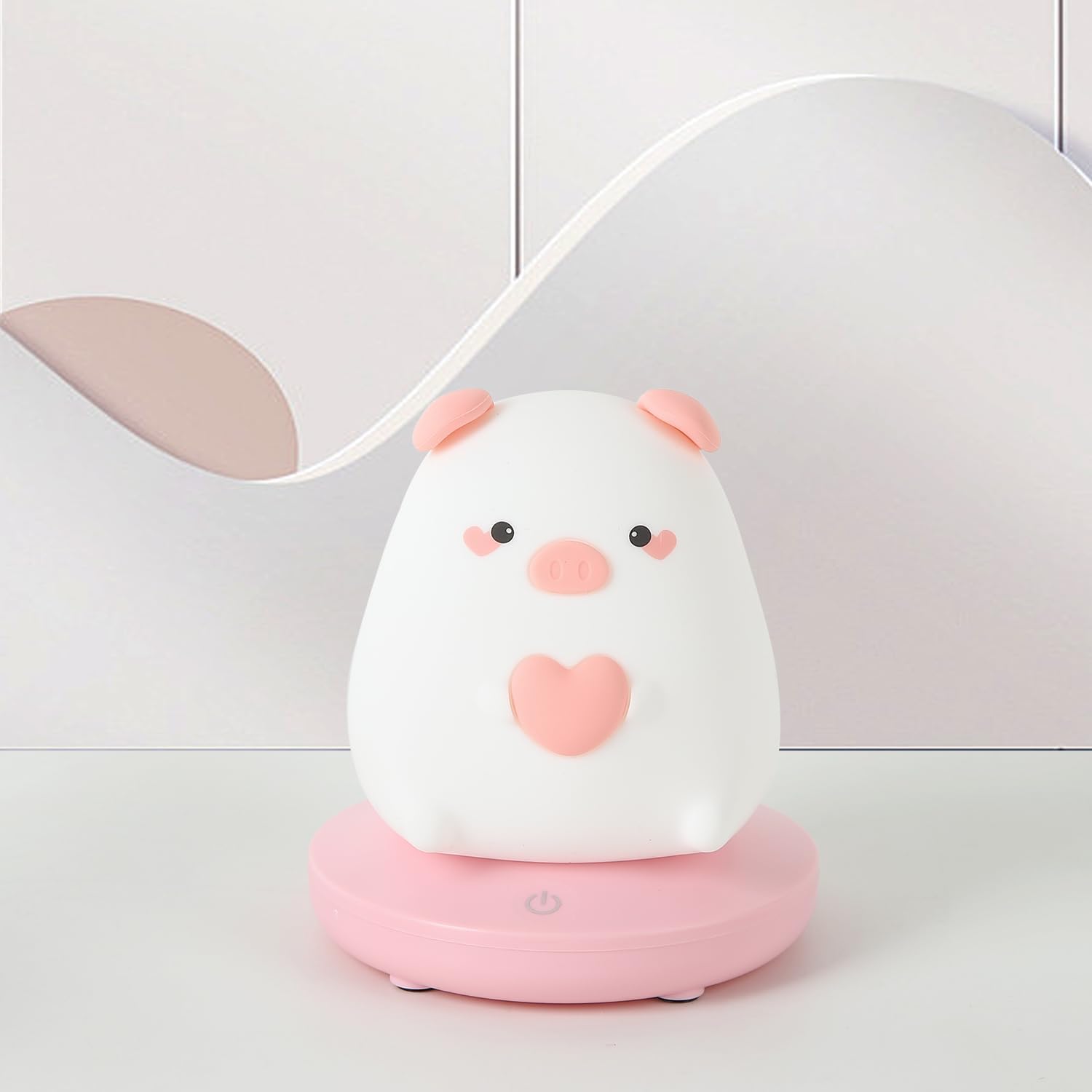 Veilleuse Enfant LED, Porcelet Silicone Veilleuse, Veilleuse Bébé Dimmable