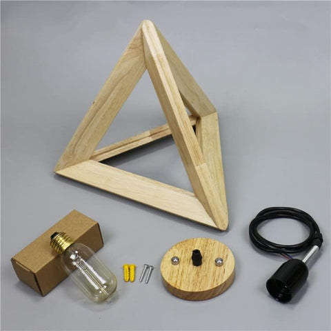E27 Luces colgantes creativas Luz de techo de madera industrial Iluminación moderna Iluminación contemporánea Colgantes Luces de techo Accesorio de iluminación (forma de triángulo) no incluido Bombilla