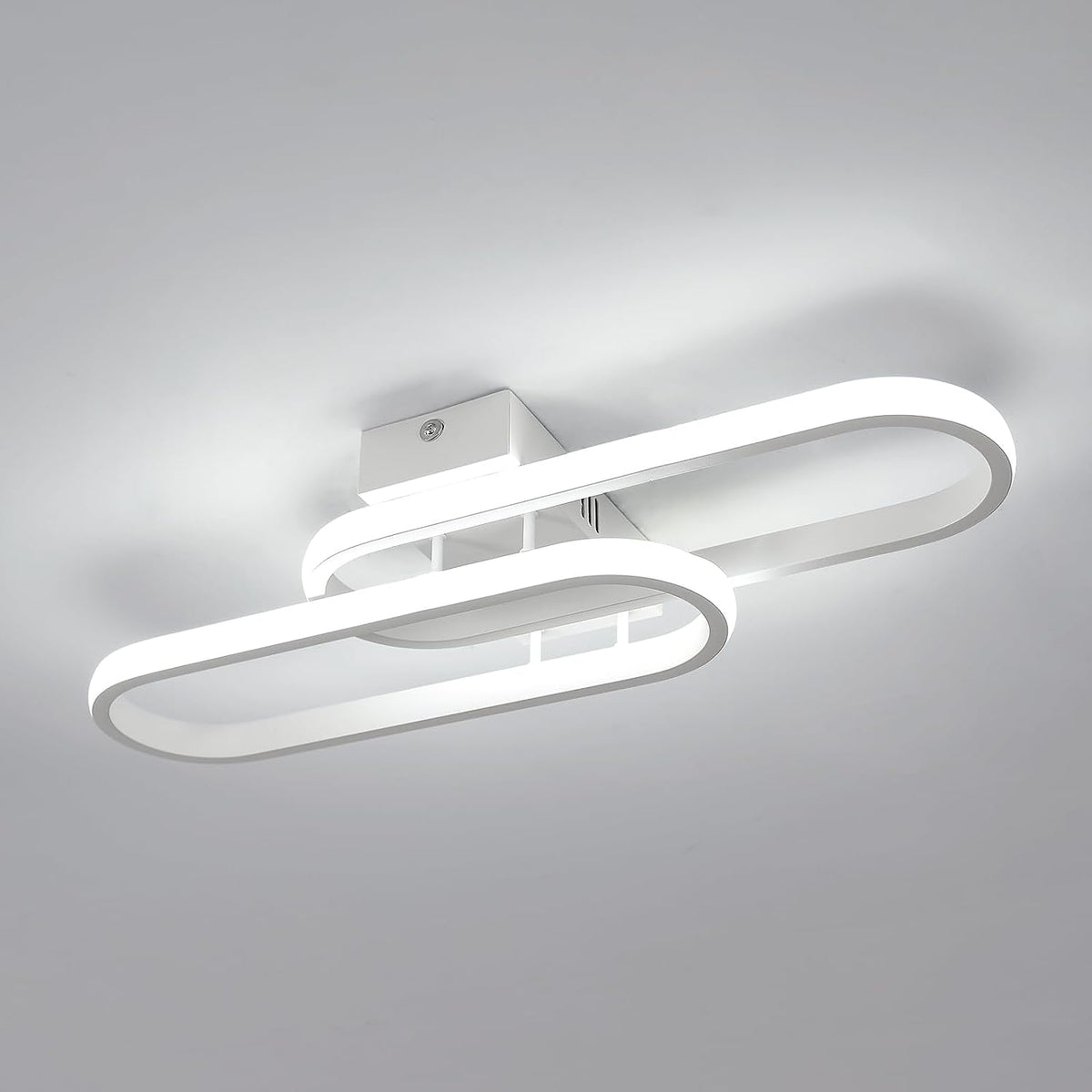 Plafonnier LED 32W 3600LM, Luminaire Plafonnier Moderne, Lampe de Plafond Acrylique pour Salon Chambre Cuisine Salle de Bain Couloir Balcon 50cm (Blanc) lumière blanche froide 6500K