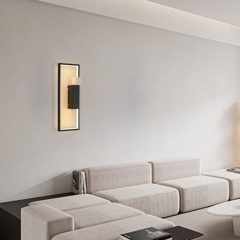 Aplique LED Interior, 15W 1200LM Diseño Geométrico Creativo Negro, Lámpara de Pared Moderna de Acrílico Blanco Cálido 3000K para Sala de Estar, Dormitorio, Pasillo, Escaleras