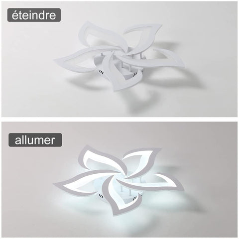 Lámpara de techo LED, lámpara de techo moderna 60 W 4500 lm, lámpara de techo moderna de pétalos para sala de estar, cocina, baño, dormitorio, comedor (blanco frío 6000 K, diámetro 60 cm)
