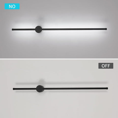 Aplique De Pared Interior, Aplique De Pared Led Giratorio De 360 ​​​​° 6500 K Blanco Frío, Lámpara De Pared Negra Moderna para Dormitorio, Sala De Estar, Comedor, Pasillo, Escaleras, 100 Cm