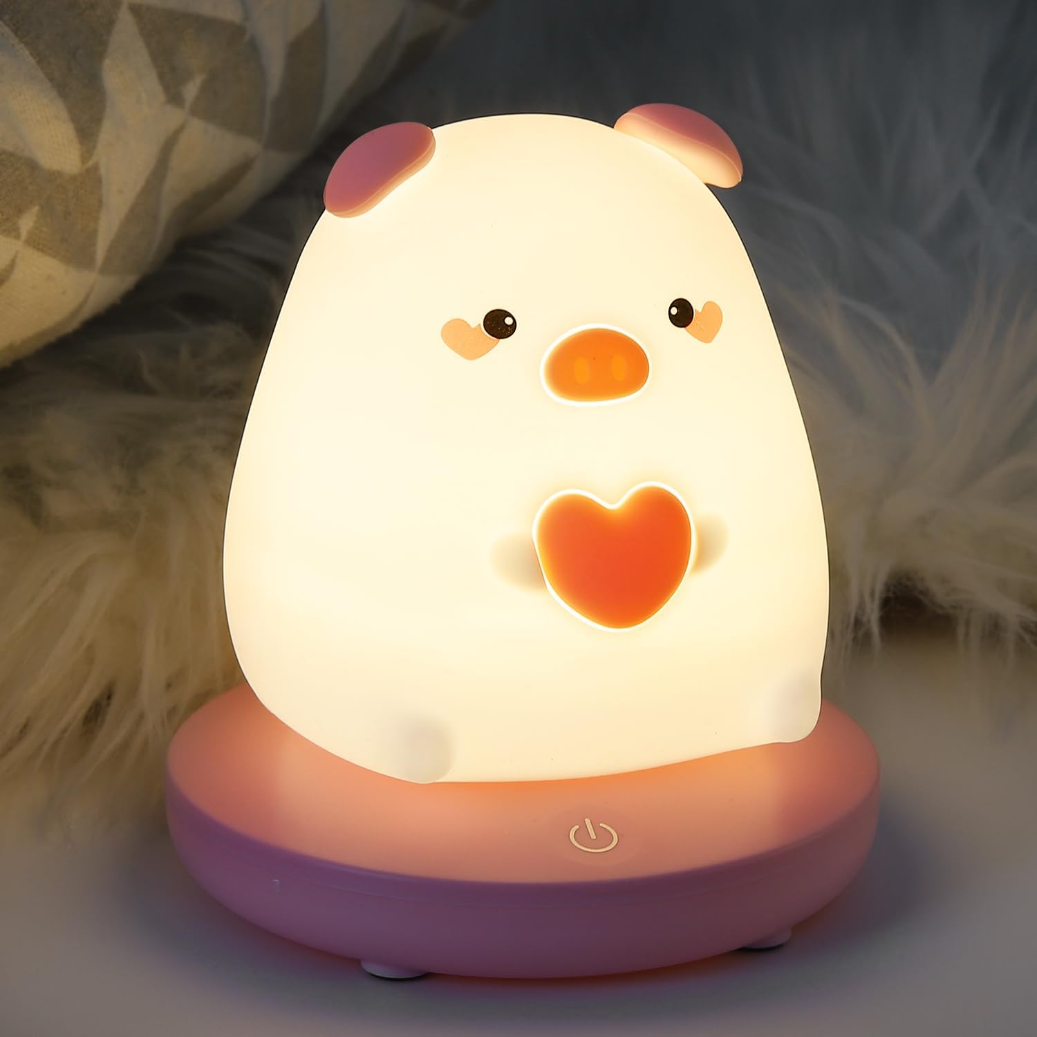 Veilleuse Enfant LED, Porcelet Silicone Veilleuse, Veilleuse Bébé Dimmable