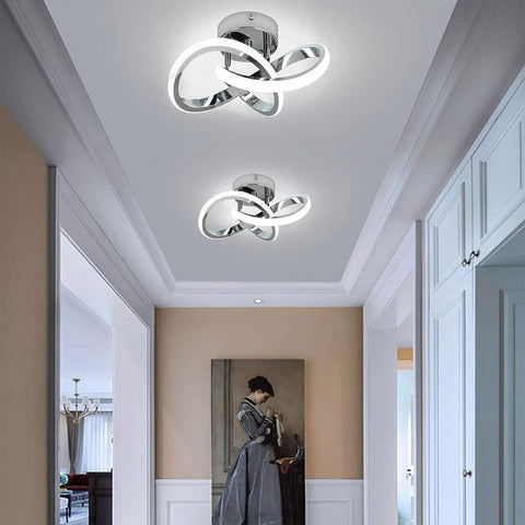 Lámpara de techo LED, lámpara de techo de moda simple, plateada, luz blanca de 6500 K, 22 W