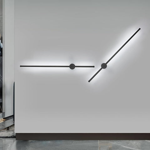 Aplique De Pared Interior, Aplique De Pared Led Giratorio De 360 ​​​​° 6500 K Blanco Frío, Lámpara De Pared Negra Moderna para Dormitorio, Sala De Estar, Comedor, Pasillo, Escaleras, 100 Cm