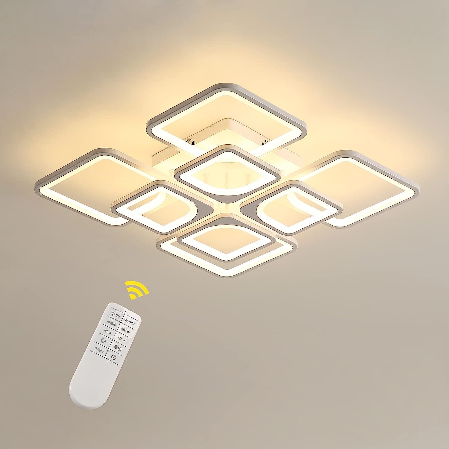 80W Plafonnier LED Dimmable avec Télécommande