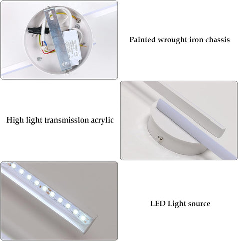 Lámpara de pared LED para interiores, lámpara de pared moderna, apliques de aluminio para sala de estar, pasillo, baño, escalera, luz nocturna (blanca), luz blanca fría de 6500K