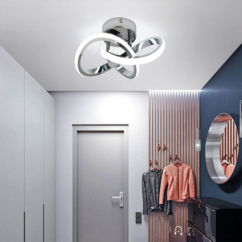 Lámpara de techo LED, lámpara de techo de moda simple, plateada, luz blanca de 6500 K, 22 W