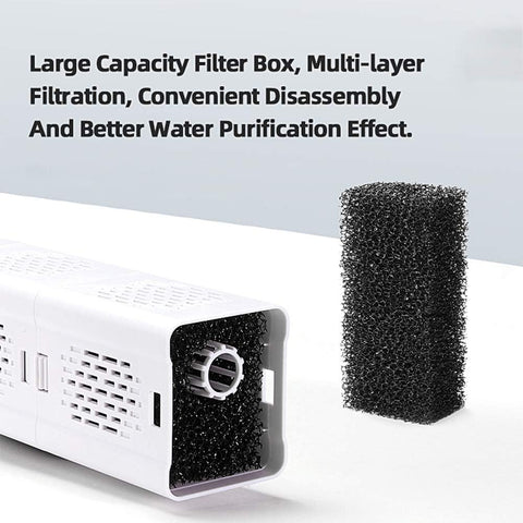 Filtro interno para acuario 80-250L, caudal de 15W de 1000L/H, filtro de bomba de filtro interno con esponjas de filtro
