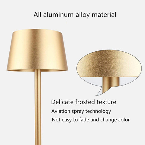 Lámpara de mesa recargable, lámpara de noche inalámbrica, lámpara inalámbrica, lámpara de mesa LED, clase de protección IP54, adecuada para jardín/mesa/mesita de noche dorada
