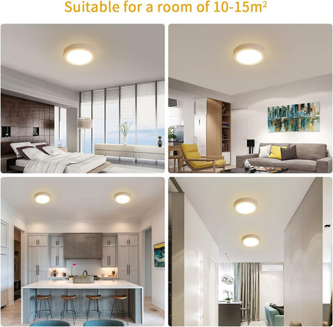Lámpara de techo LED 18W 1200LM 4000K Blanco natural Lámpara de techo moderna redonda Fácil de instalar Aplicable al baño Dormitorio Cocina Sala de estar Balcón Diámetro 22 cm