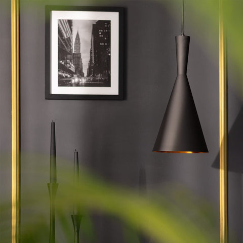 Lampada a Sospensione in Metallo Lennon Nero E27 Alluminio en venta, Soggiorno, Cocina, Cámara