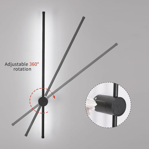 Aplique De Pared Interior, Aplique De Pared Led Giratorio De 360 ​​​​° 6500 K Blanco Frío, Lámpara De Pared Negra Moderna para Dormitorio, Sala De Estar, Comedor, Pasillo, Escaleras, 100 Cm