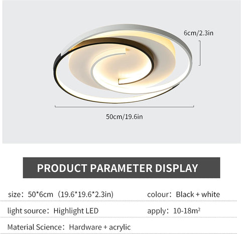 Luz de techo LED regulable con control remoto Lámpara de techo moderna regulable 3000K-6000K para sala de estar Dormitorio Comedor Oficina 36W Redondo