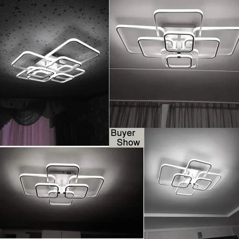 Moderna lámpara de techo LED de aluminio de 8 cabezales, 114 W, blanco frío 6500 K para pasillo, dormitorio, cocina y sala de estar