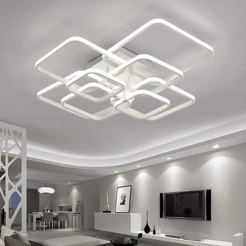 Plafonnier LED Moderne en Aluminium à 8 Têtes, 114W, Blanc Froid 6500K pour Couloir, Chambre, Cuisine et Salon