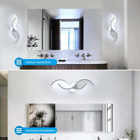 Aplique de pared minimalista moderno en aluminio blanco 41x14x6,5cm - Luz blanca 6500K, 220V