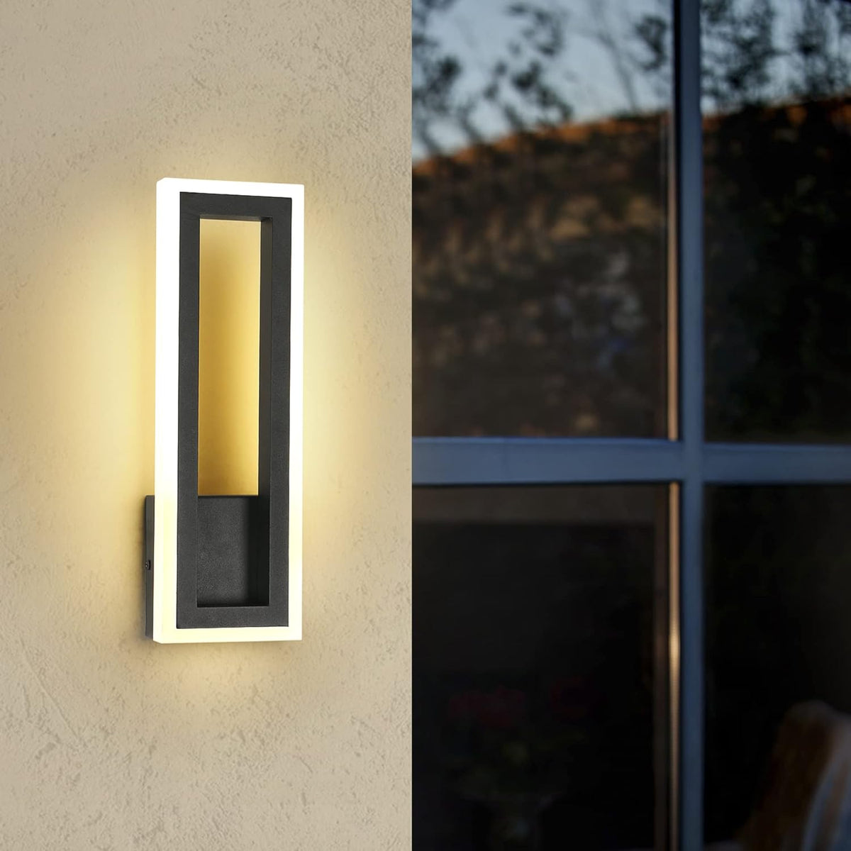 Applique Murale LED Moderne Rectangle Lampe murale Blanc Chaud 3000K