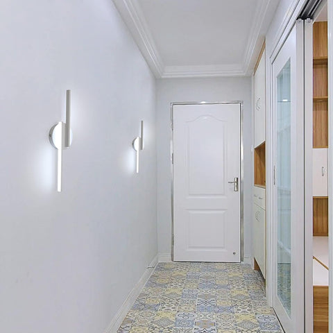Lámpara de pared LED para interiores, lámpara de pared moderna, apliques de aluminio para sala de estar, pasillo, baño, escalera, luz nocturna (blanca), luz blanca fría de 6500K