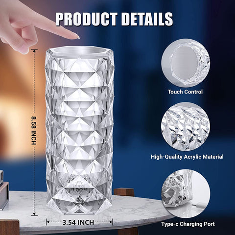 Lámpara de escritorio LED y lámpara de noche acrílica con control remoto táctil, 16 colores y 4 modos, luz ambiental RGB que cambia de color