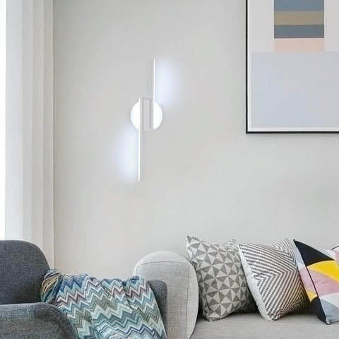 Lámpara de pared LED para interiores, lámpara de pared moderna, apliques de aluminio para sala de estar, pasillo, baño, escalera, luz nocturna (blanca), luz blanca fría de 6500K