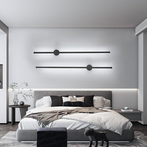 Aplique De Pared Interior, Aplique De Pared Led Giratorio De 360 ​​​​° 6500 K Blanco Frío, Lámpara De Pared Negra Moderna para Dormitorio, Sala De Estar, Comedor, Pasillo, Escaleras, 100 Cm