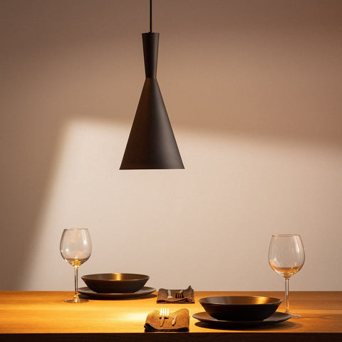 Lampada a Sospensione in Metallo Lennon Nero E27 Alluminio en venta, Soggiorno, Cocina, Cámara