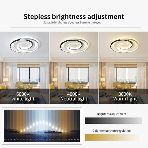 Luz de techo LED regulable con control remoto Lámpara de techo moderna regulable 3000K-6000K para sala de estar Dormitorio Comedor Oficina 36W Redondo