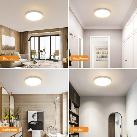 Lámpara de Techo LED Ø30cm 24W 2160LM Lámpara de Techo IP44 Lámpara de Techo de Baño LED para Dormitorio, Baño, Cocina, Pasillo, Balcón Luz Blanca Neutra 4500K