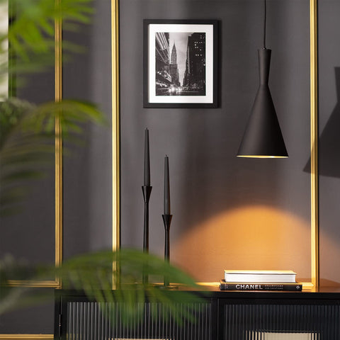 Lampada a Sospensione in Metallo Lennon Nero E27 Alluminio en venta, Soggiorno, Cocina, Cámara