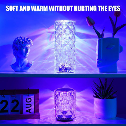 Lámpara de escritorio LED y lámpara de noche acrílica con control remoto táctil, 16 colores y 4 modos, luz ambiental RGB que cambia de color