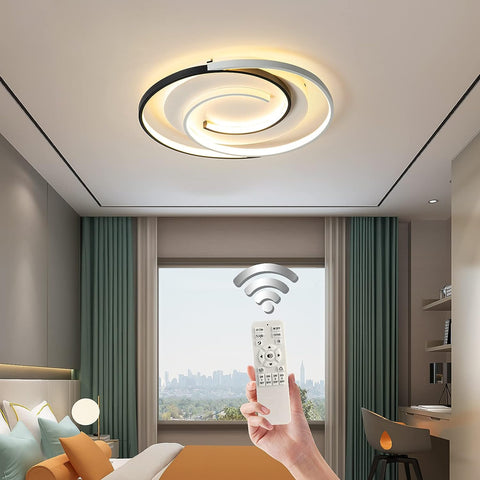Luz de techo LED regulable con control remoto Lámpara de techo moderna regulable 3000K-6000K para sala de estar Dormitorio Comedor Oficina 36W Redondo