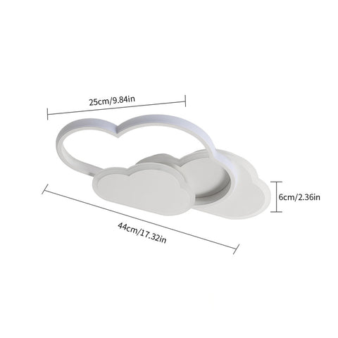 Luz de techo en la nube, lámpara de techo LED creativa de 32 vatios con control remoto regulable 3000-6500k 2800lm L42 * H6cm, iluminación de dibujos animados para sala de estar, habitación infantil, habitación para niños y niñas
