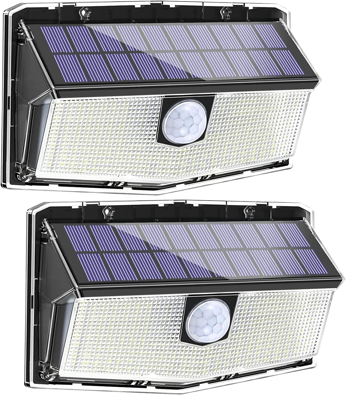 Lot de 2 Lampes Solaires Extérieures avec Détecteur de Mouvement à 300 LED, Éclairage Solaire à 270°, IP65 Étanche, Sans Fil, 3 Modes pour la Sécurité de Cour et Jardin