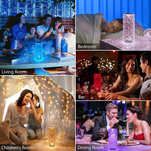 Lámpara de escritorio LED y lámpara de noche acrílica con control remoto táctil, 16 colores y 4 modos, luz ambiental RGB que cambia de color