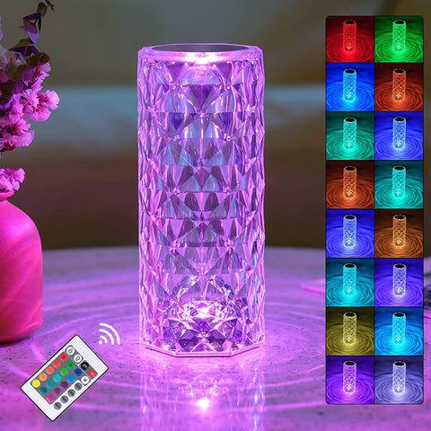 Lámpara de escritorio LED y lámpara de noche acrílica con control remoto táctil, 16 colores y 4 modos, luz ambiental RGB que cambia de color