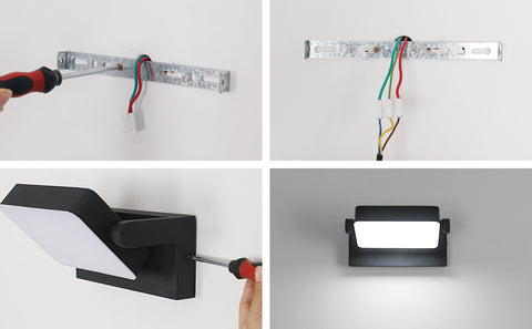 Aplique LED Exterior IP65 - 20W, 2250LM, 6500K, Rotación 360°, Aluminio Resistente