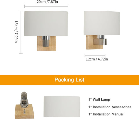 Aplique Madera Vidrio E27